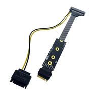 Kznifmk M.2 Plateado para NVME A U.2 U.3 Adaptador SSD de Unidad de Estado Sólido PCI-e 4.0 GEN4 Cable de Extensión Vertical de Alta Velocidad (B)