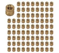 Kznifmk M2 X 3mm Cilindro de Laton Moleteado Roscado Insertar Insertado Nuts 1000 Unids