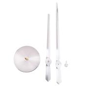 Kznifmk Manecillas de Reloj 3D, Agujas de Mecanismo de Movimiento de Reloj Grande para Bricolaje, Reemplazo de Piezas de Accesorios de Pared, Plata