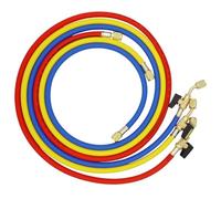 Kznifmk Mangueras de Carga de Refrigerante A/C de 1,6 M con Válvulas de Bola HVAC 1/4 Pulgada SAE Aptas para la Adición de Refrigerante R134A R12 y Aire Acondicionado