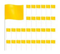 Kznifmk Marcado Marcador para Césped Paquete 60, Pequeñas PVC, Marcado Césped, Jardín, Encuesta, Amarillo