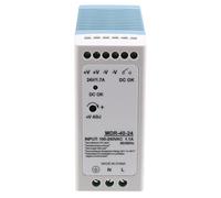 Kznifmk MDR-40-24V Fuente de Alimentación de Riel DIN de 24 V y 40,8 W, Controlador de CA y CC, Fuente de Alimentación con Regulador de Voltaje de 100 V A 240 V