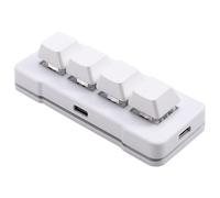 Kznifmk MK424U Mini Teclado Personalizado de 4 Teclas con Interruptor MecáNico Azul, ConexióN USB para Juegos de Oficina, Multimedia, Color