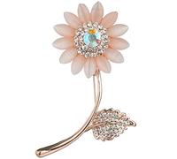 Kznifmk Opalo de Moda para Mujer Aleación de Diamantes de Imitación Broche de La del Sol Broche de Girasol Ropa Y Accesorios