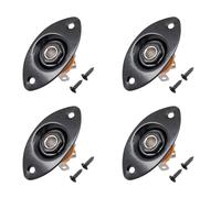 Kznifmk Oval Guitarra Dentada Jack Plate30 Oval Placa de Guitarra y ZÓCalo de Guitarra Dentada Negro de Alta Calidad, 4 Paquete