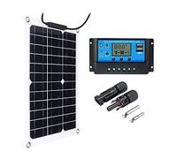 Kznifmk Paneles Solares Cargador de BateríA Kit de Carga para el Hogar PortáTil 300 Vatios de 12 V Cargador de BateríA Caravana Marina Impermeable 60A
