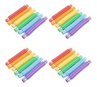 Kznifmk Paquete de 2,9 cm Tubo LED Tubo Telescópico de Descompresión Tubo de Ventilación Luz LED Tubo de Agua Caja de Color 24 Piezas Raya de Dos Colores