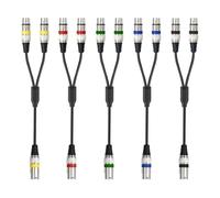 Kznifmk Paquete de 5 Cables Divisores en y de 1,6 Pies XLR Hembra A Doble XLR Macho, Divisor XLR 1 Hembra A 2 Machos para Mezclador de Micrófono