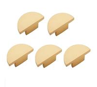 Kznifmk Paquete de 5 Tiradores para Cajones de Tocador de LatóN Macizo, Pomos y Tiradores Semicirculares para Armarios de Cocina, Pomos Dorados para Armarios y Cajones