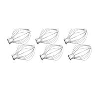 Kznifmk Paquete de 6 Accesorios de Mezclador de Látigo de Alambre de Acero Inoxidable para K45WW Pastel de Harina Globo Batidor Batidor de Crema de Huevo