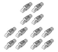 Kznifmk Paquete de Conectores de Red RJ45 - Juego de 12 Conectores de Red Cat6A RJ-45 - Enchufes de ProteccióN Tirones de Cable Ethernet Cat 6A Blindados
