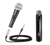 Kznifmk Para Preamplificador de MicróFono DináMico DM1+MicróFono SM58SK Ganancia de 28 DB para MicróFono de Cinta DináMico y Pasivo