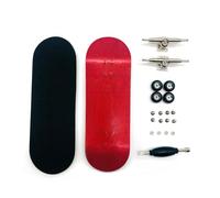 Kznifmk Patineta de Dedo 32 mm Patineta Profesional con Punta de Dedo de Arce Mini Patineta de Doble Balancín Rojo