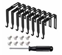 Kznifmk Perchas para CubíCulos Juego de Perchas de ParticióN Universales para CubíCulos de Metal Negro Colgador para Espejo de Puerta de Pared para CubíCulos 8 Piezas