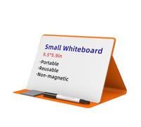 Kznifmk Pizarra Pequeña Portátil, Mini Pizarra Magnética Reutilizable de Borrado en Seco con Paño de Limpieza con Marcador, Pizarra Magnética de Borrado en Seco Naranja