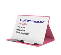 Kznifmk Pizarra Pequeña Portátil, Mini Pizarra Magnética Reutilizable de Borrado en Seco con Paño de Limpieza con Marcador, Pizarra Magnética de Borrado en Seco Rosa