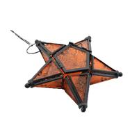 Kznifmk Portavelas de Hierro Estrella de Portavelas Estrella Naranja Velas de Té Velas Farol de Estrella Mini Farolillos Amarillos