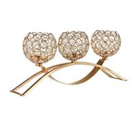 Kznifmk Portavelas de Puente con de Cabezas, Modelo de Cristal Europeo, Decoración de Mesa Artesanal para Casa, Candelabro Dorado
