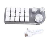 Kznifmk ProgramacióN Macro Personalizado 15 Teclas Teclado de 3 Perillas RGB Copiar Pegar Mini BotóN Photoshop Teclado para Juegos Hotswap MecáNico B