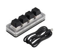 Kznifmk Programación USB Macro Teclado Personalizado RGB 4 Teclas Perilla Gaming Teclado Mecánico de Intercambio en Caliente para Dibujo de Photoshop