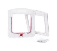 Kznifmk Puerta para Gatos con Cerradura para Mascotas de 4 VíAs, Acceso Conveniente y Seguro para Mascotas, la Puerta para Gatos para Su Hogar