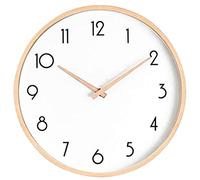 Kznifmk Reloj de Pared de Madera Maciza para Sala de Estar, Reloj Silencioso para el Hogar, Reloj de Cuarzo Montado en la Pared para Dormitorio
