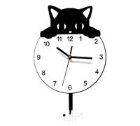 Kznifmk Reloj de Pared para DecoracióN del Hogar con Gatito, Reloj de Pared con DiseñO de Gatito y, Reloj de Gatito con Oscilante, Regalo para los Amantes de los Gatitos
