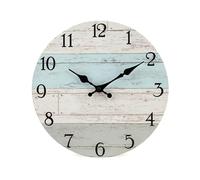 Kznifmk Reloj de Pared Redondo de Madera, Silencioso, No Complicado, de 10 Pulgadas, Estilo Vintage, Decoración del Hogar, Reloj de Pared