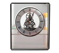 Kznifmk Reloj MecáNico DecoracióN DecoracióN del Hogar Sala de Estar Escritorio Reloj de Cristal de Gabinete de Vino Americano