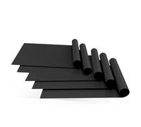 Kznifmk Revestimientos para Horno para Parte Inferior Horno,Paquete 5 Tapetes para Horno Antiadherentes Resistentes 16 X 24 Pulgadas Grosor, Revestimientos para Horno Reutilizables Negros