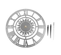 Kznifmk Simple Retro Sol Romano Reloj de Pared de AcríLico Digital 30 Cm X 30 Cm Reloj de Pared Moderno Plata