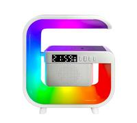 Kznifmk Soporte de Cargador Inalámbrico Altavoz Bluetooth 5.0 Multifunción FM TF RGB Luz Estación de Carga Rápida para Smartphone-A