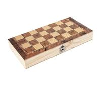Kznifmk Tablero De Ajedrez Y Backgammon Plegable De Madera, Juego De Mesa Plegable De 34 X 34 Cm