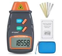 Kznifmk Tacómetro Digital con Sensor de Fotos y Sin Contacto, Tacómetro con Sensor de Fotos y Sin Contacto de 2,5 A 99 999 RPM