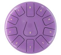 Kznifmk Tambor de Lengua de Acero de 8 Pulgadas, Pandereta de 11 Notas con y Selecciones de Dedos para Meditaciones Instrumento de Pandereta A