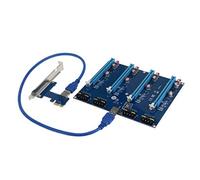 Kznifmk Tarjeta Adaptadora PCI-E Tarjeta Vertical PCIe 1 una 4 Tarjeta de Ranura 1X una 16X para Conector de Computadora PC