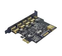 Kznifmk Tarjeta de Expansión PCIE USB 3.2 PCIE 1X A USB 3.2 Tipo C Adaptador USB 3.2 Gen1 Multiplicador Controlador PCI e USB3.2 5 Gbps