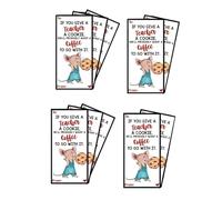 Kznifmk Tarjeta de Felicitación de Agradecimiento para Profesor, Si Le Tu Profesor un Libro de Galletas, Tarjetas con Agradecimiento Único C