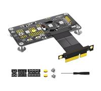 Kznifmk Tarjeta Elevadora M.2 M-Key NVME SSD A PCIe X4 Cable de Extensión con Ventilador de Refrigeración RGB LED Almohadilla Magnética para 2230-2280 NVME SSD A