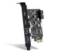 Kznifmk Tarjeta PCIe USB ULS-6210 de 6 Puertos Tarjeta de Expansión PCI Express A Tipo C(2), USB Tipo A(2)
