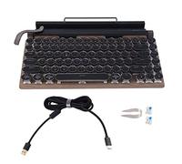 Kznifmk Teclado de MáQuina de Escribir Retro 83 Teclas Teclado InaláMbrico Bluetooth USB Teclas MecáNicas Punk para PC de Escritorio/PortáTil