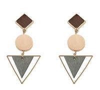 Kznifmk Temperamento Y Simple Geométrico Aretes Exquisitos De Moda Con Esquinas Aretes Retro Moda Mujer Gris