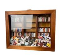 Kznifmk Tiny Library Estantería de Madera Antiansiedad en Miniatura 200 Libros Sacude Tu Ansiedad Regalos para Aliviar el Estrés
