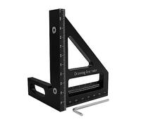 Kznifmk Tractor Cuadrado para CarpinteríA, Regla Triangular de Inglete, Herramienta de MedicióN de DiseñO de Alta PrecisióN para Ingeniero Carpintero, Color Negro