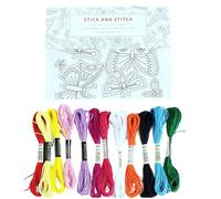 Kznifmk Transferencias de Bordado Solubles en Agua Aguja de Coser Papel de Bordado de Fieltro Kit de Bordado Soluble en Agua Hecho A Mano DIY