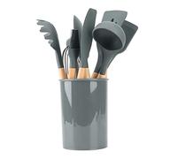 Kznifmk Utensilio de Silicona Resistencia Al Utensilios de Cocina EspáTula Cuchara de Sopa Herramienta de Cocina (12 Piezas)