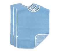 KZNKZN Baberos para adultos mayores, lavables, babero para adultos con recogedor de migas, protectores de ropa impermeables para adultos mayores y discapacitados, azul, 78*45cm