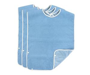KZNKZN Baberos para adultos mayores, lavables, babero para adultos con recogedor de migas, protectores de ropa impermeables para adultos mayores y discapacitados, azul, 78*45cm