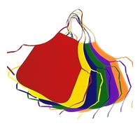 KZNKZN Paquete de 12 delantales de pintura de 6 colores sólidos sin mangas impermeables para niños o niñas, Verde, rojo, morado, amarillo, naranja, azul real, 48cm*33cm