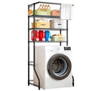 KZOBYD Estantería para lavadora, estante de metal de 3 niveles sobre la lavadora, estante de inodoro con toallero y estante ajustable, estante de baño para cuarto de baño, 78 x 50 x 197 cm